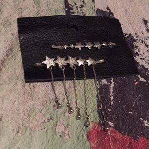 Free People Accessories - NWT Free People Star Droplet bobby pin set silver Free People Accessories - NWT Free People Star Droplet bobby pin set silver